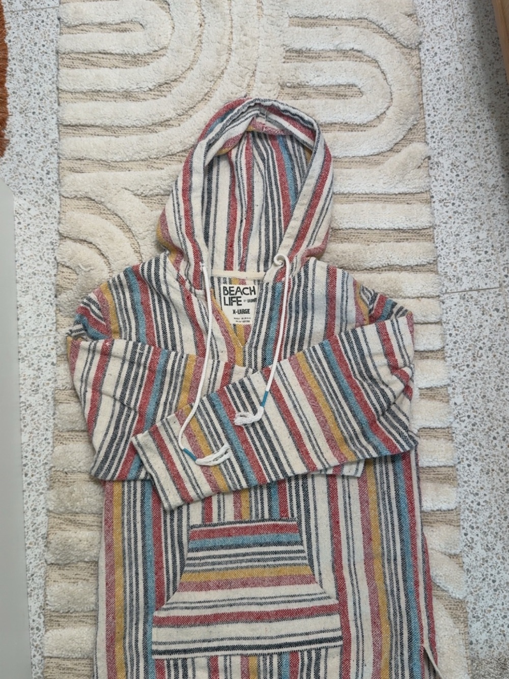 Beach Life Striped Hoodie Sweater — Multicolor
